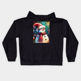 Discover Frosty's Wonderland: Whimsical Christmas Art Featuring Frosty the Snowman for a Joyful Holiday Experience! Kids Hoodie